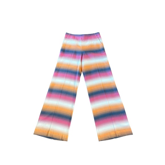 Trina Turk Pants - Trina Turk Women Pink Orange Striped Wide Leg Trousers Size 4 Boho Y2K Coastal